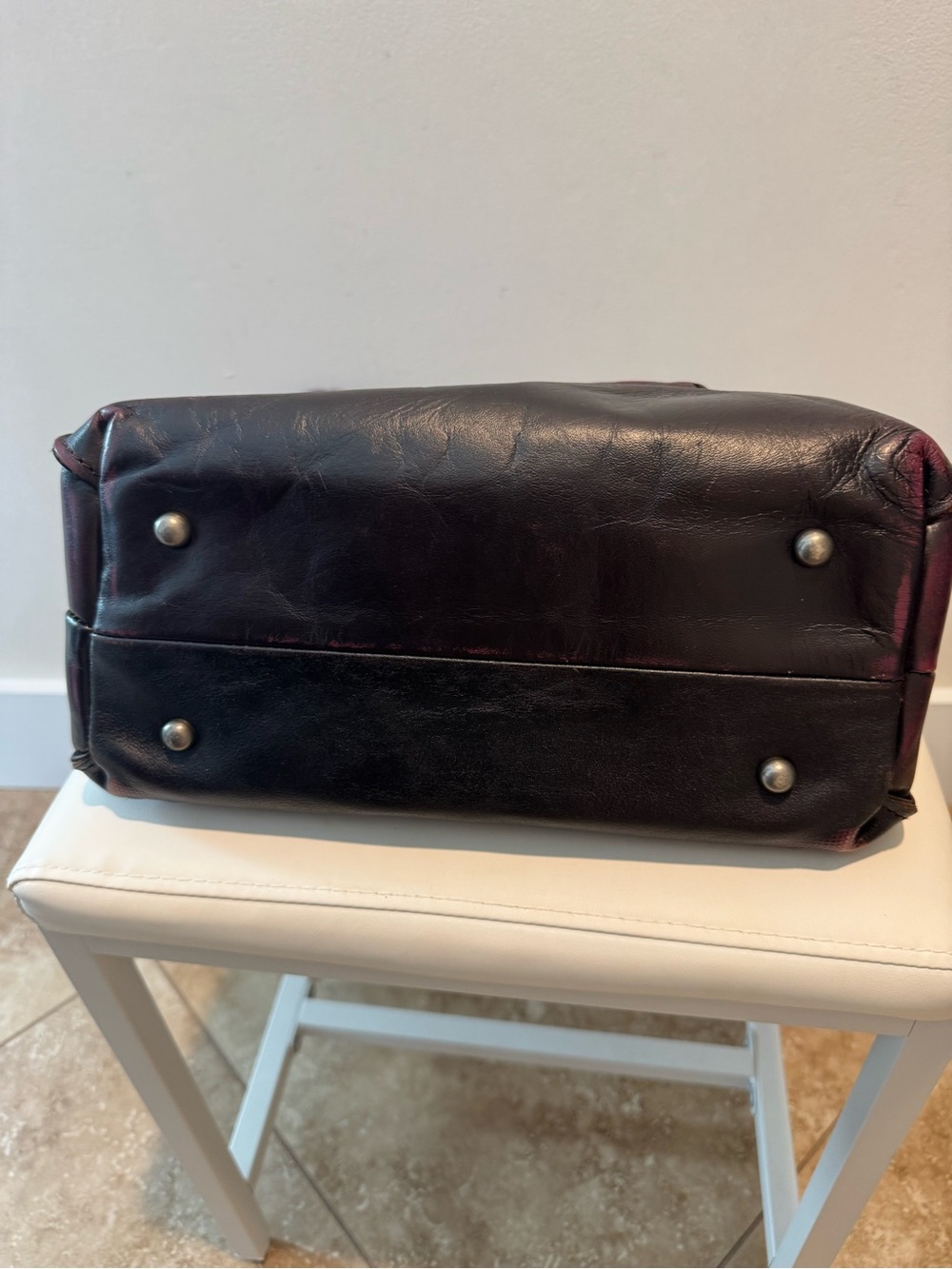 Patricia Nash Dark Burgundy Tooled Cut Out Cavo Leather Tote Bag - Picture 6 of 9